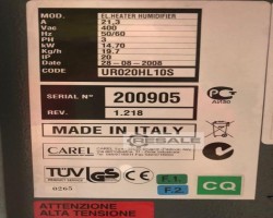 Maschine: CAREL HEATERSTEAM UR020HL10S Dampfbefeuchter mit Heizelementen