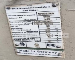Maschine: BAD DUEBEN UPW 25x100 Gewindewalzmaschinen