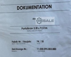 Maschine: SCHMIEDL 3,0t /5,0m Portalkran 3,0to.