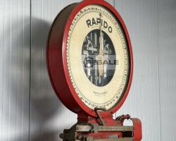 Maschine: RAPIDO-WERKE 750 kg/ Abm.: 1250x1360x2250mm Palettenwaage Nostalgiewaage