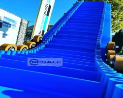 Maschine: DIE MAGNETPROFIS ZFB1200+3000+1200 Z- Förderband Winkelförderband FOOD FDA Förderband