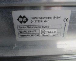 Maschine: NELA G2.090.9041/03 TISCH-PLATTENSTANZE FÜR SM 52