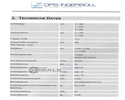 Maschine: INGERSOLL OPS 800 Hochgeschwindigkeits-Fräszentren (HSC)