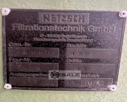 Maschine: NETZSCH 1000 /110 Kammerfilterpresse