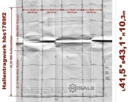 Maschine: JOHANN THAL STAHLHALLEN  Stahlhallentragwerk L 41,5 x B 43,1 x H 10,3 m