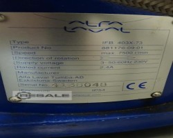 Maschine: ALFA LAVAL IFB 403X-73 Separator Zentrifuge Zentrifuge