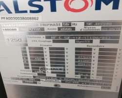 Maschine: ALSTOM UTHA kVA 0,4/20kV Transformator