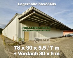 Maschine: ASTRON  Stahlhalle 78x30x5.5m Lagerhalle zur Demontage