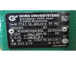 Maschine: NORD SK773.1 VL-80LH/4 TF RD Getriebemotor 5,4 U/min 0,75 kW