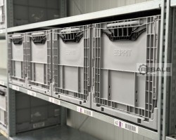 Maschine: SSI SCHäFER R 3000 Regallänge: 1,66 lfm./Kistenre Fachbodenregale