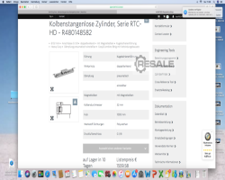 Maschine: AVENTICS RTC-DA-032-1000 HC Kolbenstangenlose Pneumatik Zylinder