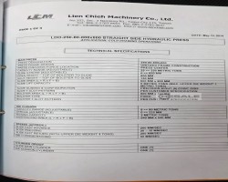 Maschine: LCM 250T Hydraulische Pressen