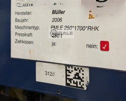 Maschine: MüLLER PMLE250x1700 R-HK Exzenterpressen