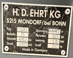 Maschine: EHRT EB 20  Biegemaschinen