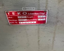 Maschine: TEKO AS 2 Schwenkbiegemaschinen
