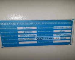 Maschine: WOODLAND MACHINERY MX5116T+ V-480 Scheibenfräser