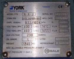 Maschine: YORK YLCS1110HA 50Y A Chiller