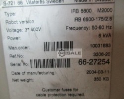 Maschine: ABB ROBOTICS IRB 6600 175/2.8 S4C M2000 Industrieroboter