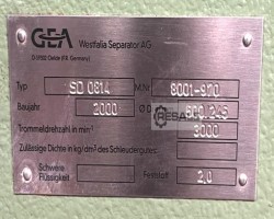 Maschine: GEA WESTFALIA SD0815 Dekanter