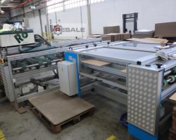 Maschine: LUNEX Modell M Teilautomatische 8 Fach Karton Leim Auftrag Anlage