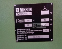 Maschine: MIKRON 21D Heidenhain TNC 355 Universalfräsmaschine