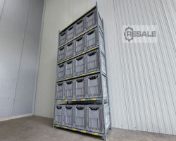 Maschine: SSI SCHäFER R 3000 Regallänge: 1,66 lfm./Kistenre Fachbodenregale