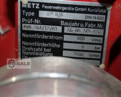 Maschine: METZ TS 8/8 Feuerwehrpumpe mit VW Käfer Typ 122 Motor