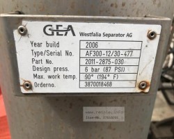 Maschine: GEA WESTFALIA BILGE MASTER 1500