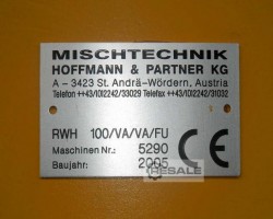 Maschine: HOFFMANN + PARTNER KG RWH 100/VA/VA/FU Mischer