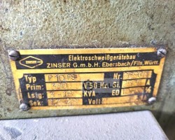 Maschine: ZINSER P10FS Punktschweissmaschinen