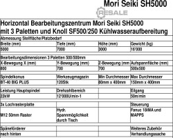 Maschine: MORI SEIKI SH 5000 Horizontalfräsmaschinen