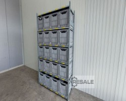 Maschine: SSI SCHäFER R 3000 Regallänge: 1,66 lfm./Kistenre Fachbodenregale