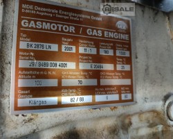 Maschine: MDE MBK 2876 LN Blockheizkraftwerke (BHKW)