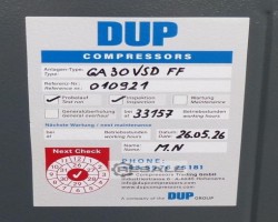Maschine: ATLAS COPCO GA30VSDFF 