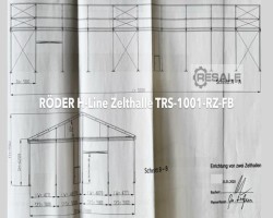 Maschine: RÖDER H-Line Leichtbauhalle 20x50x6.2/9.6m Zelthalle