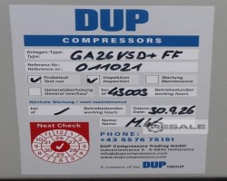 Maschine: ATLAS COPCO GA26VSD+FF 