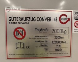 Maschine: GEBHARDT GÜTERAUFZUG CONVER 146 Güteraufzug 2to. mit Rampe