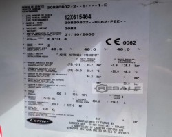 Maschine: CARRIER 30 RB 0802 - Capacity 774 Kw Luft- / wassergekühlter Kühler / Wärmepumpe / Split