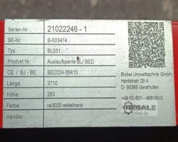 Maschine: BLOBEL BL031 Auslaufsperre Löschwasserbarriere 3710 mm