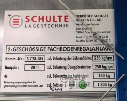 Maschine: SCHULTE LAGERTECHNIK MULTIplus geschossige Fachbodenanlage 215 m²