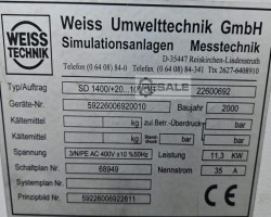 Maschine: WEISS SD 1400/+20 DU Klimaprüfschrank mit Sitzpulsierer 20 - 100 °C