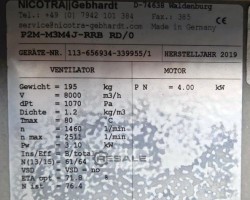 Maschine: NICOTRA GEBHARDT P2M-M3M4J-RRB RD/0 Gebläse