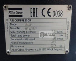 Maschine: ATLAS COPCO GA160 