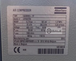 Maschine: ATLAS COPCO GA30VSD+FF 