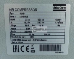 Maschine: ATLAS COPCO GA45+ Schraubenkompressor Atlas Copco GA22VSDFF
