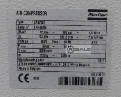 Maschine: ATLAS COPCO GA37VSDFF 