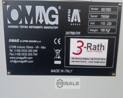 Maschine: OMAG / AFFRI GROUP 903 RSD Härteprüfgeräte