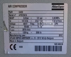 Maschine: ATLAS COPCO GA55FF 