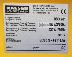Maschine: KAESER DSD281 