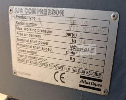 Maschine: ATLAS COPCO SF 15 (Oil Free Air) ölfrei verdichtender Scrollkompressor